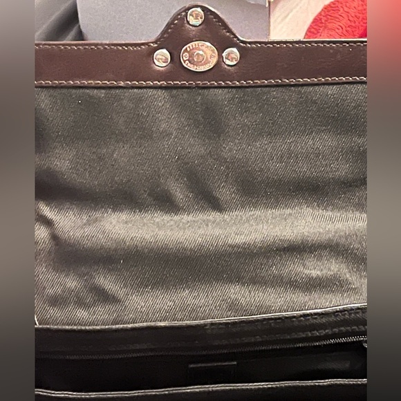 Marc Chantal satchel bag faux crocodile embossing with shoulder strap - Picture 3 of 6